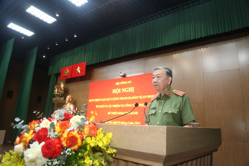 Bộ trưởng Tô Lâm phát biểu chỉ đạo tại Hội nghị. 