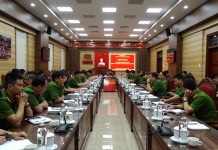 Các đại biểu tham dự hội nghị tại điểm cầu Công an tỉnh Quảng Bình